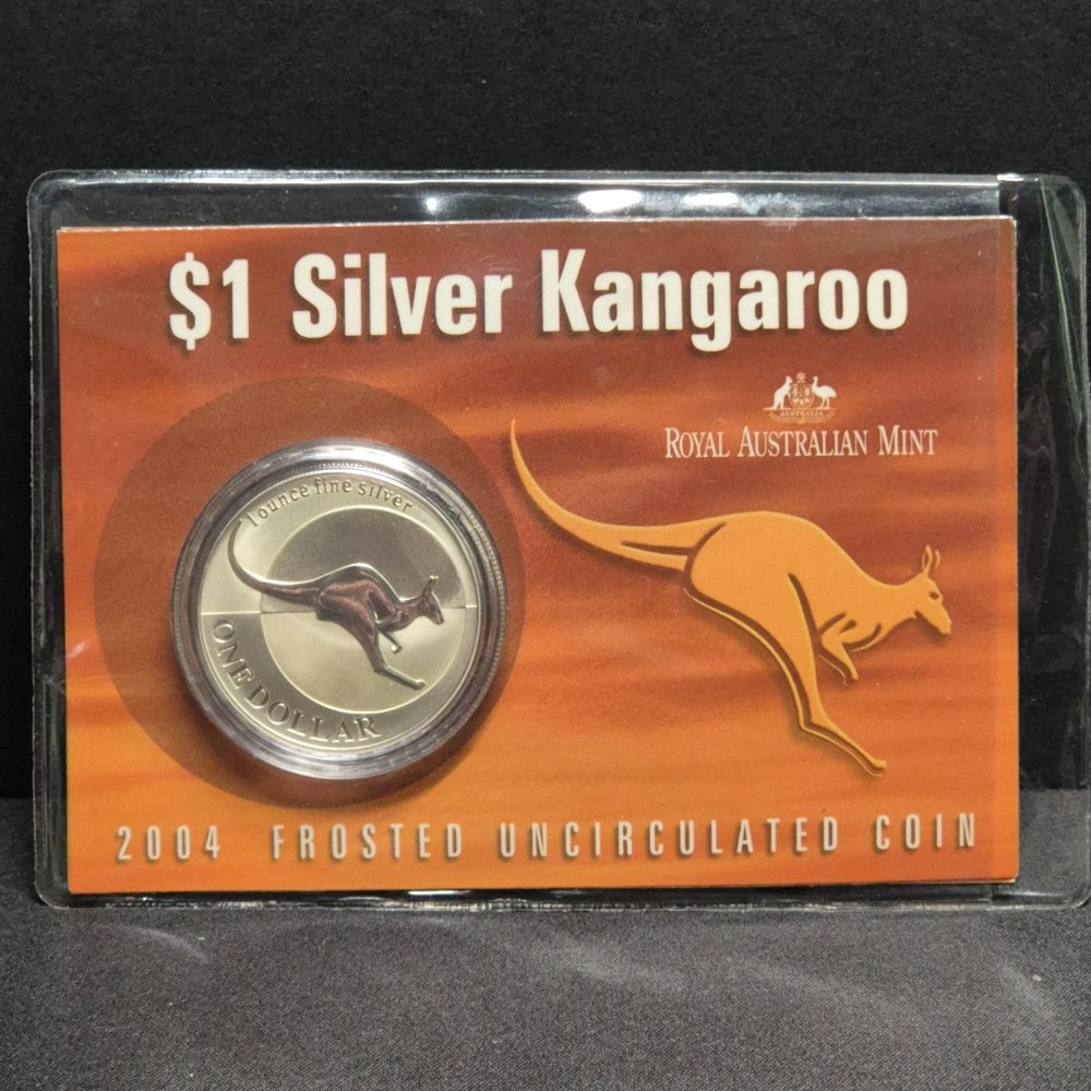 2004 1oz Kangaroo Silver Frosted Uncirculated Coin