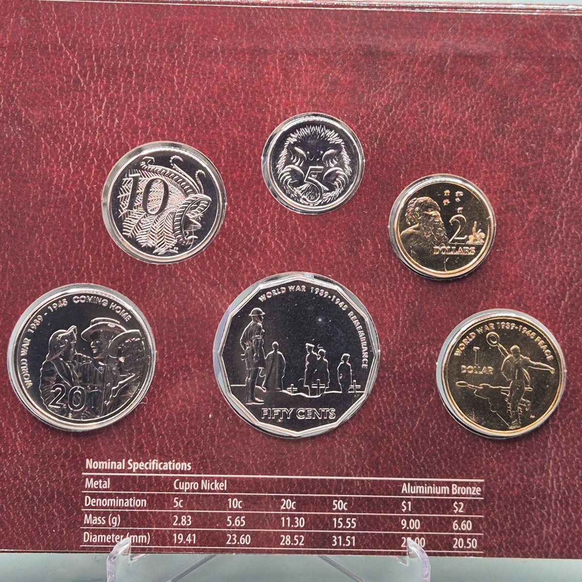 2005 60th Anniversary of the end of the Second World War Six Coin Uncirculated Year Set Mint Set Peace Coming Home Remembrance reverse