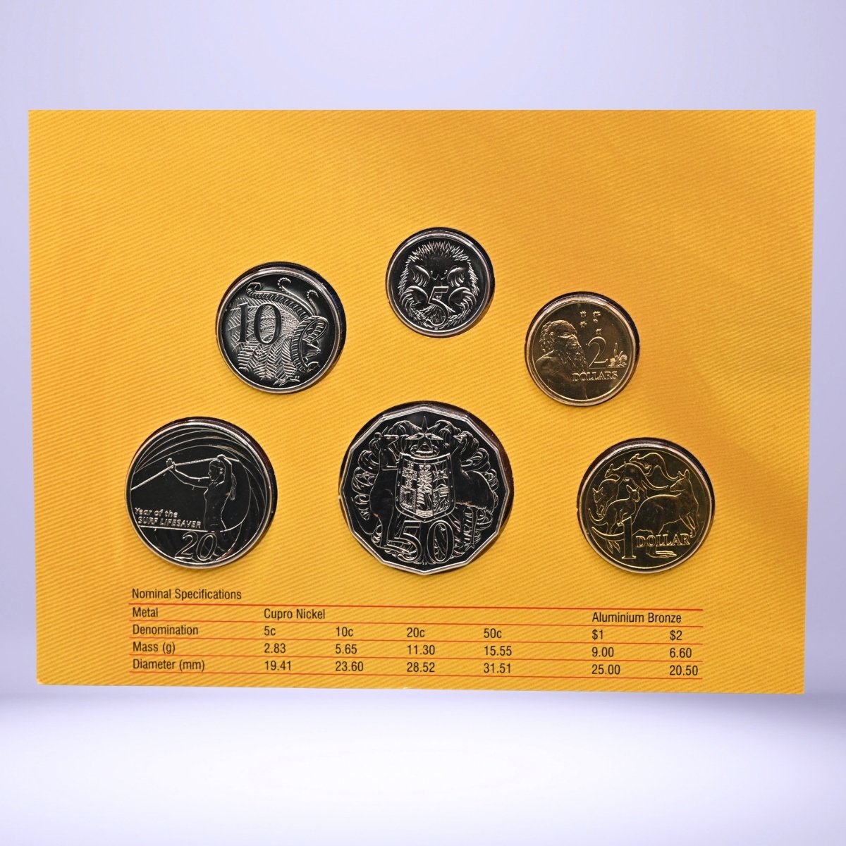 2007 Year of the Surf Lifesaver Six Coin Uncirculated Set - reverse side