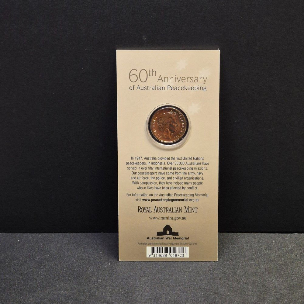 2007 $1 60th Anniversary of Australian Peacekeeping Uncirculated Carded Coin