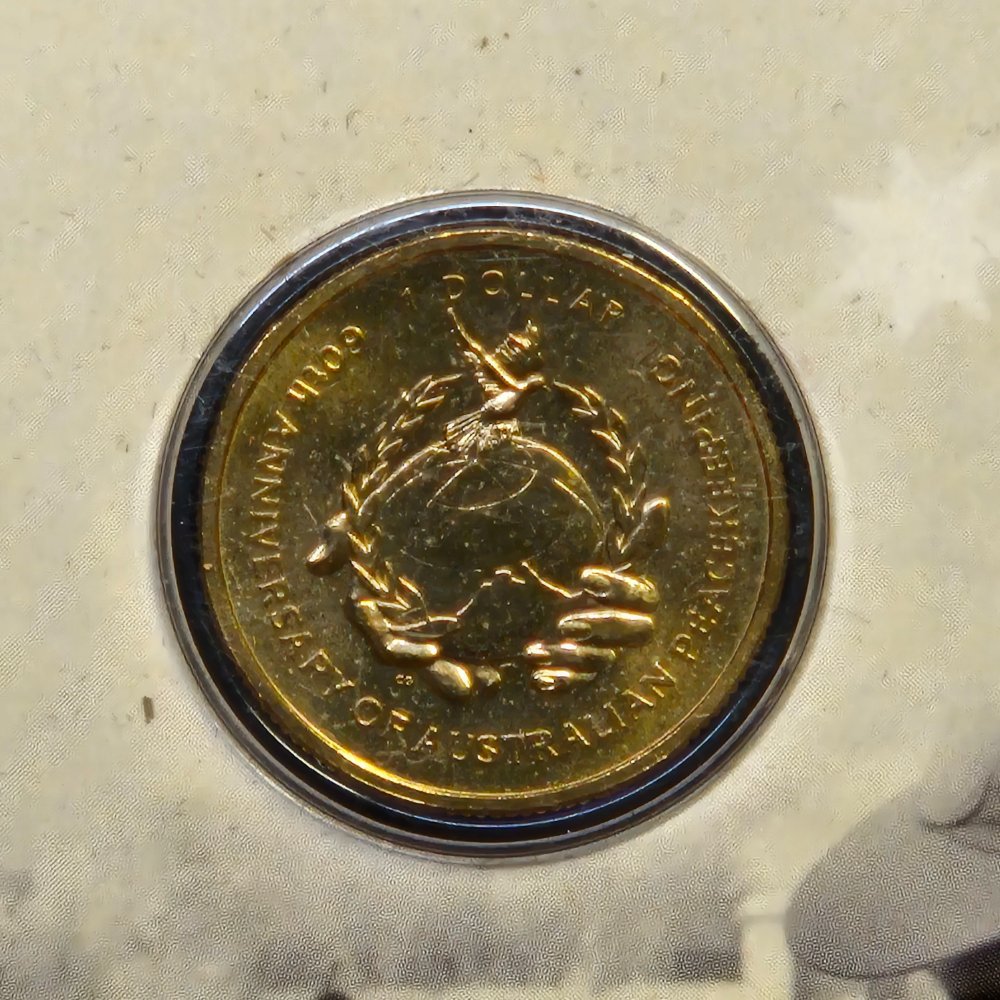 2007 $1 60th Anniversary of Australian Peacekeeping Uncirculated Carded Coin