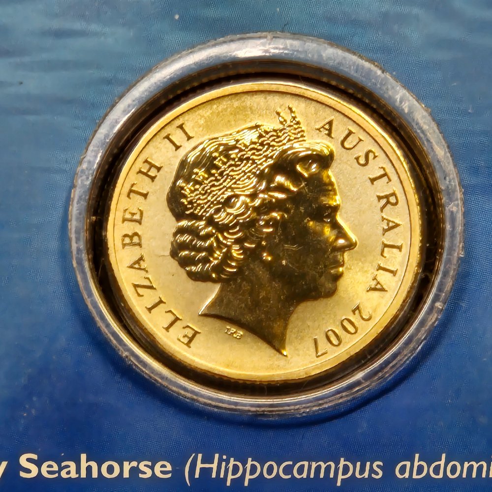 2007 $1 Ocean Series - Bigbelly Seahorse - Coloured Uncirculated Coin