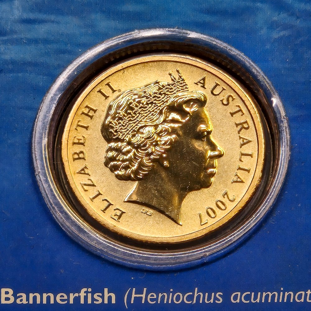 2007 $1 Ocean Series - Longfin Bannerfish - Coloured Uncirculated Coin