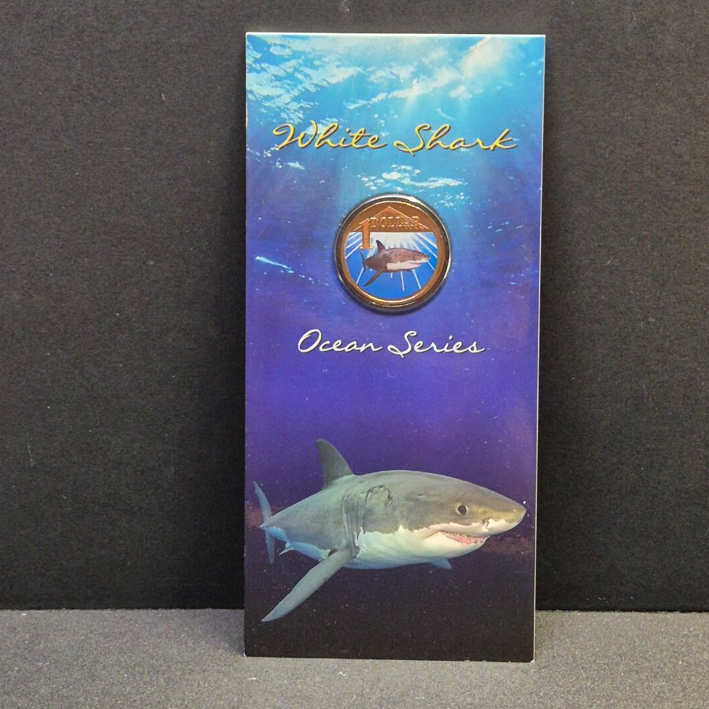 2007 $1 Ocean Series - White Shark - Coloured Uncirculated Coin