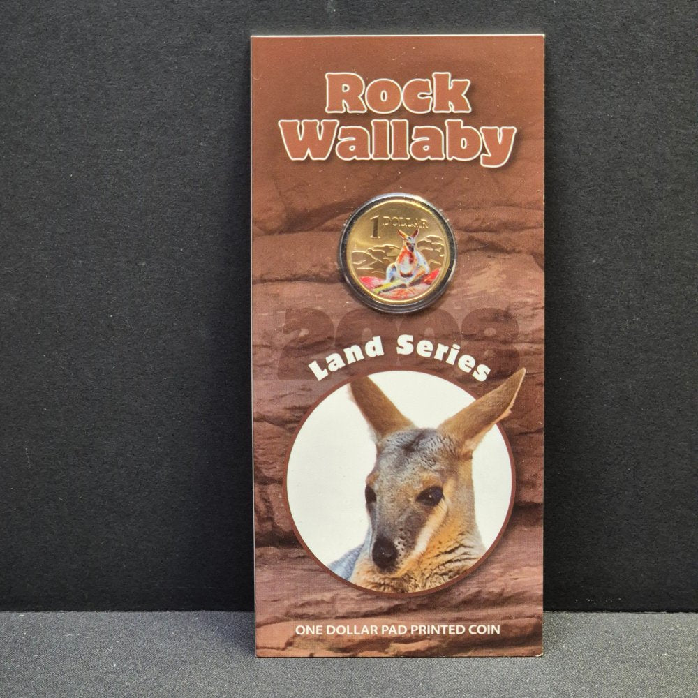 2008 $1 Land Series - Rock Wallaby - Coloured Uncirculated Coin