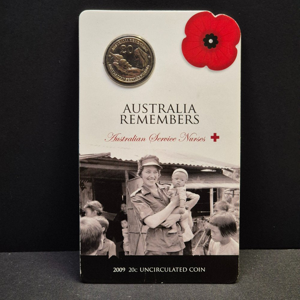 2009 20c Australia Remembers - Australian Service Nurses Carded Coin