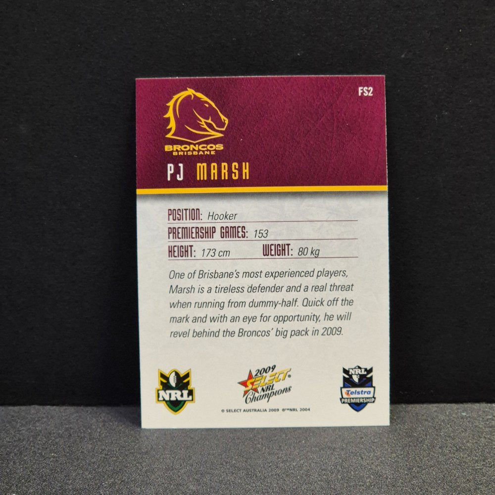2009 NRL Select Champions - Foiled Signature - FS2 - PJ Marsh
