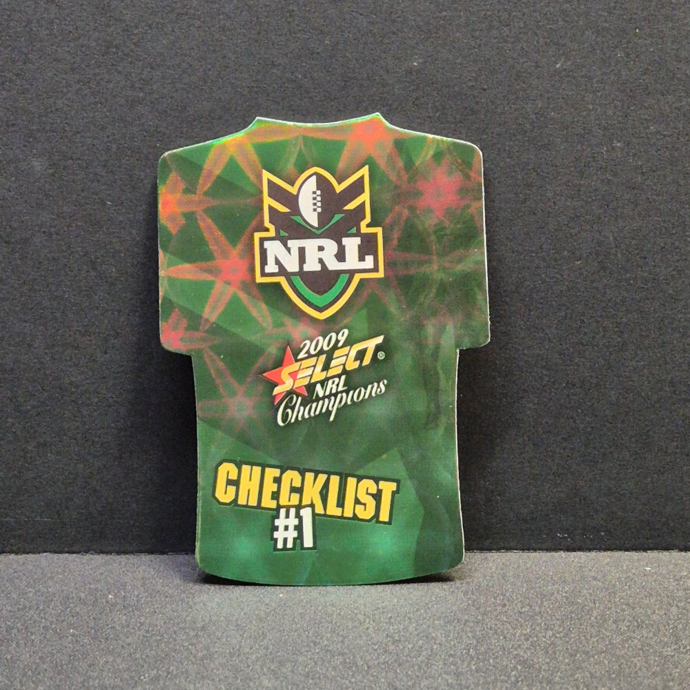 2009 NRL Select Champions - Jersey Diecut - JDC1 - Checklist #1