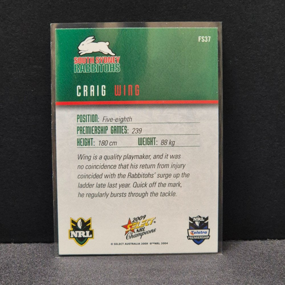 2009 NRL Select Champions - Foil Signature - FS37 - Craig Wing