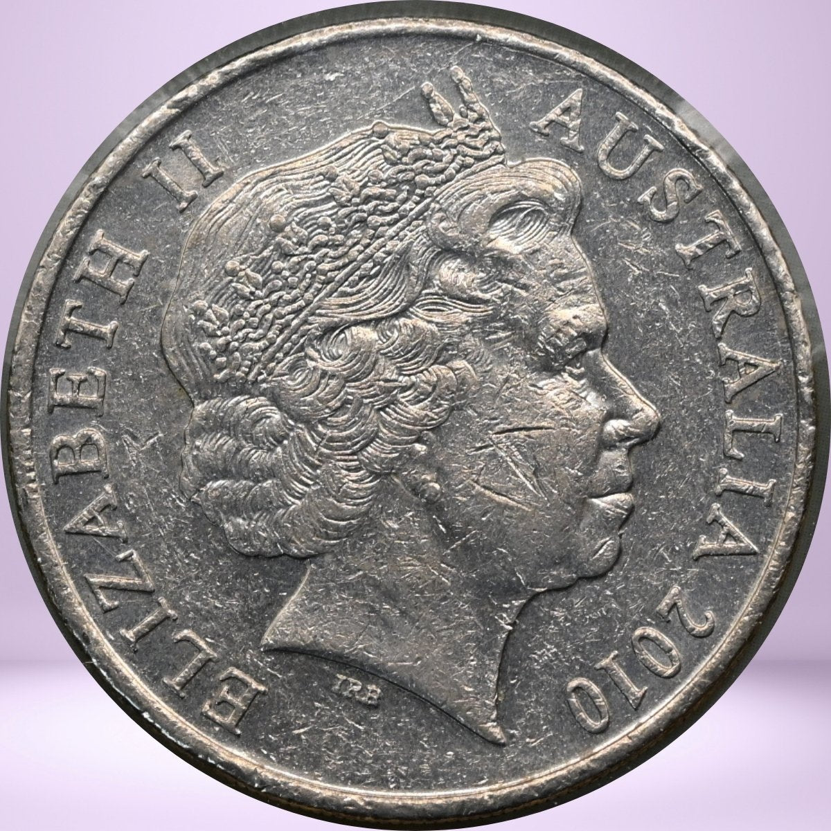 2010 20c obverse - QEII - text 'Elizabeth II Australia 2010' - loose