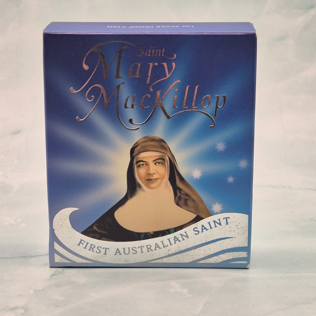 2010 Perth Mint 1oz Saint Mary MacKillop First Australian Saint Coloured Silver Coin outer box