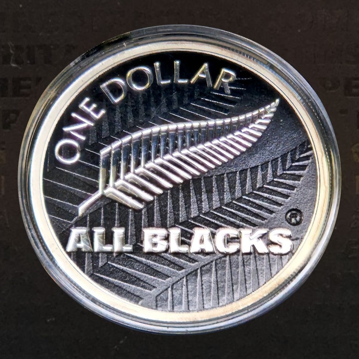 2011 New Zealand $1 All Blacks 1oz Coloured Silver Proof