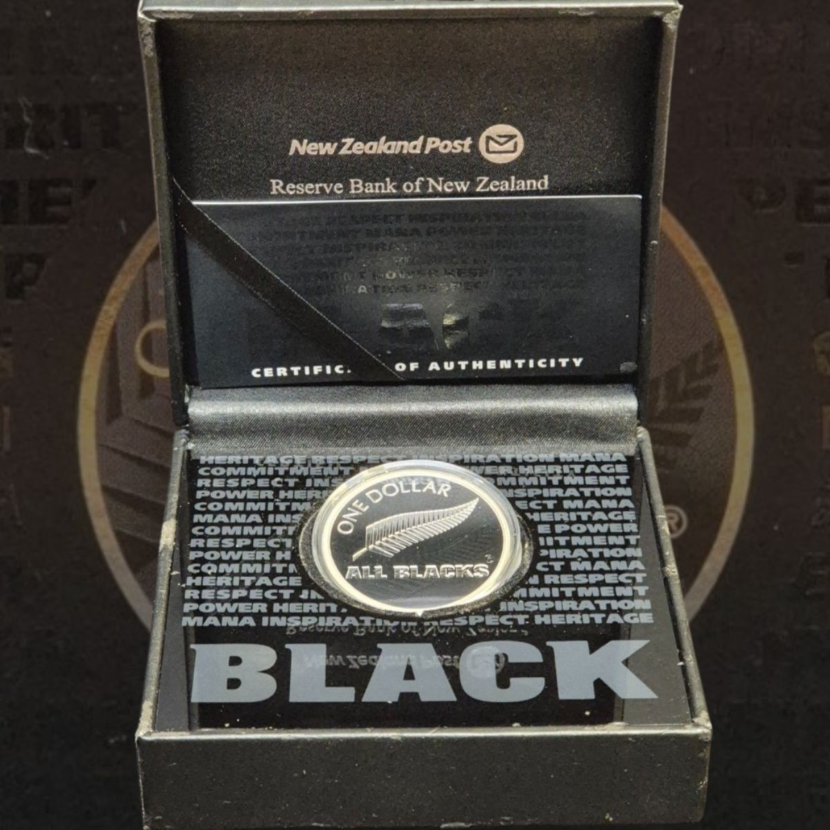 2011 New Zealand $1 All Blacks 1oz Coloured Silver Proof