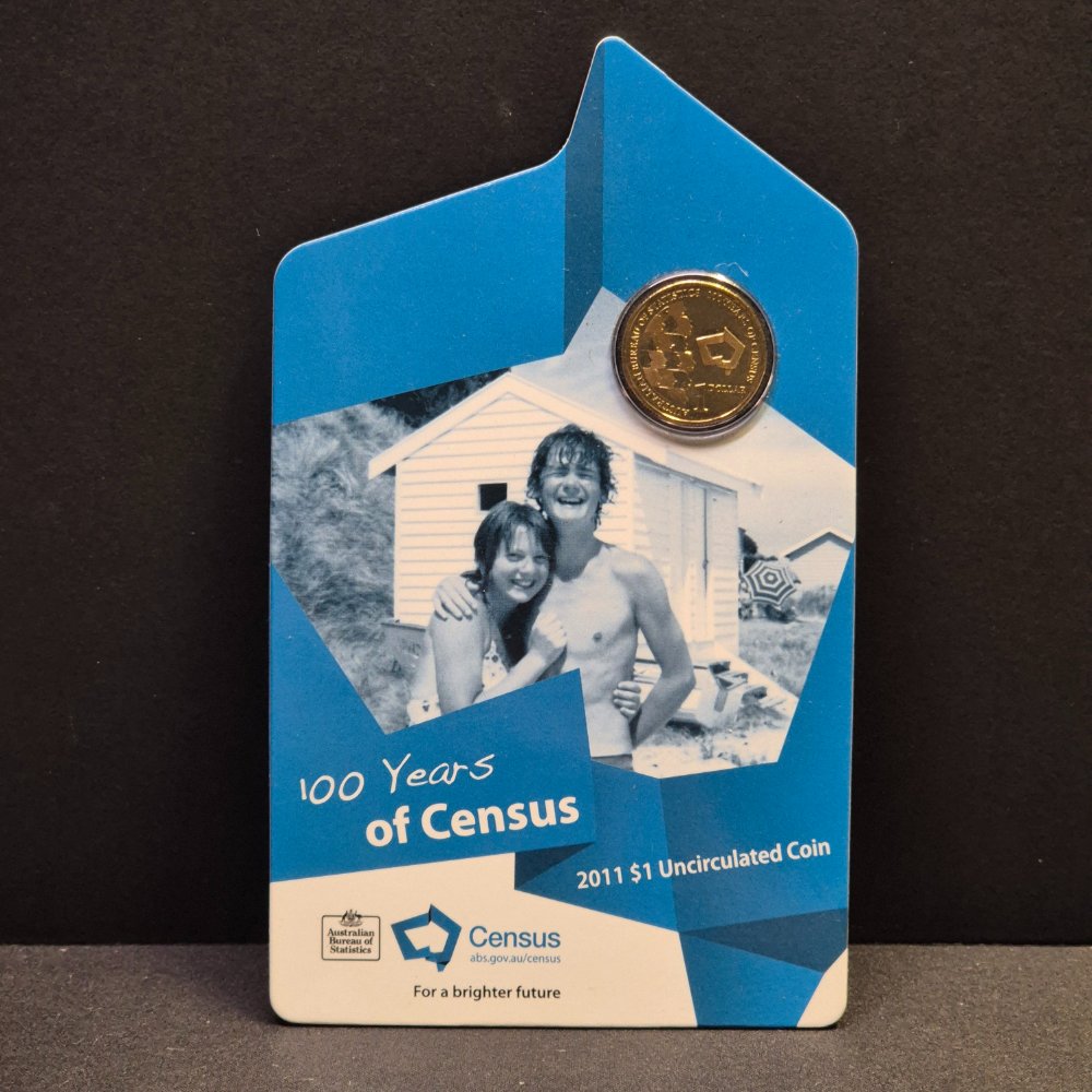 2011 $1 100 Years of Census Uncirculated Carded Coin