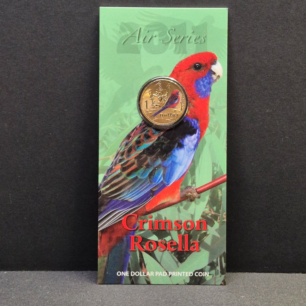 2011 $1 Air Series - Crimson Rosella - Coloured Uncirculated Coin