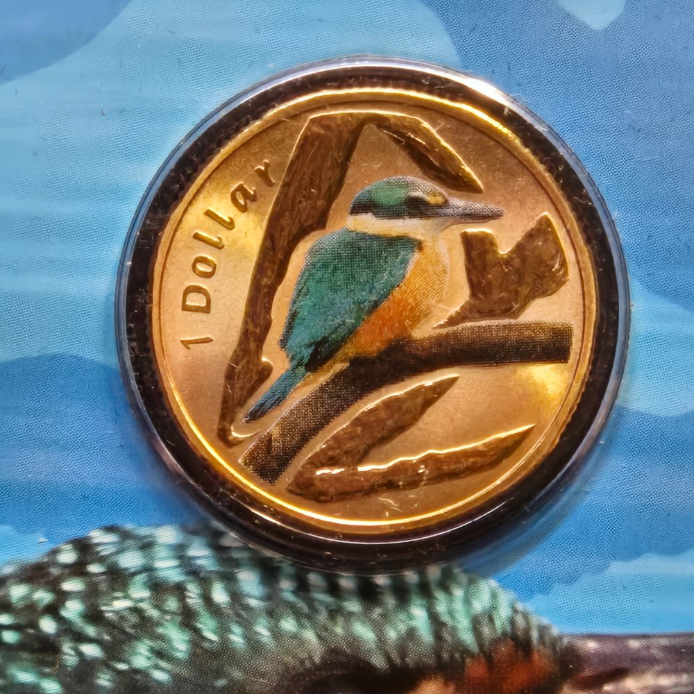 2011 $1 Air Series - Sacred Kingfisher - Coloured Uncirculated Coin