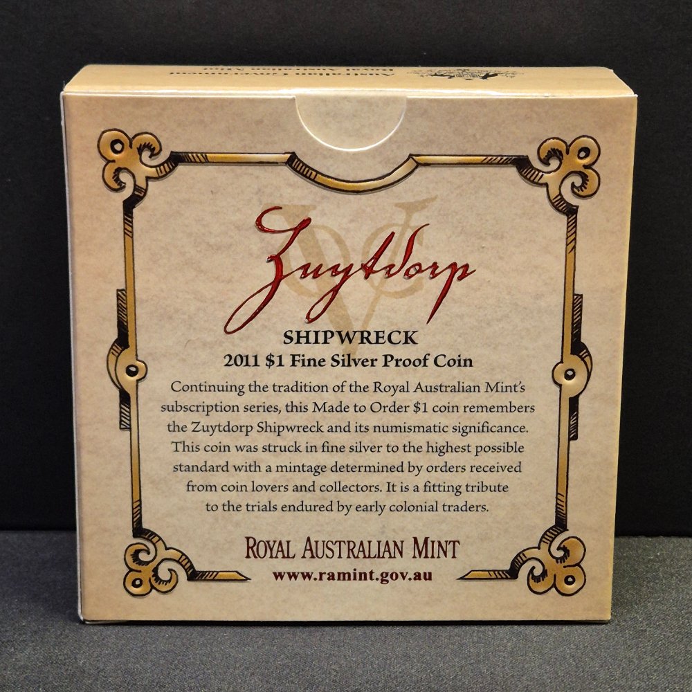 2011 $1 Subscription Fine Silver Proof Coin  - VOC Zuytdorp Shipwreck