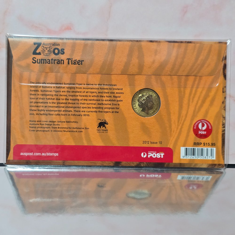 2012 $1 Australian Zoos Sumatran Tiger PNC