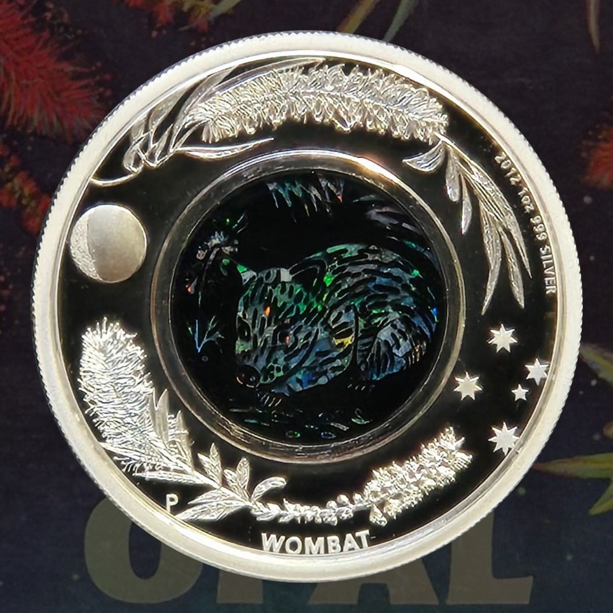 2012 Perth Mint Australian Opal Series The Wombat 1oz Silver Proof Coin