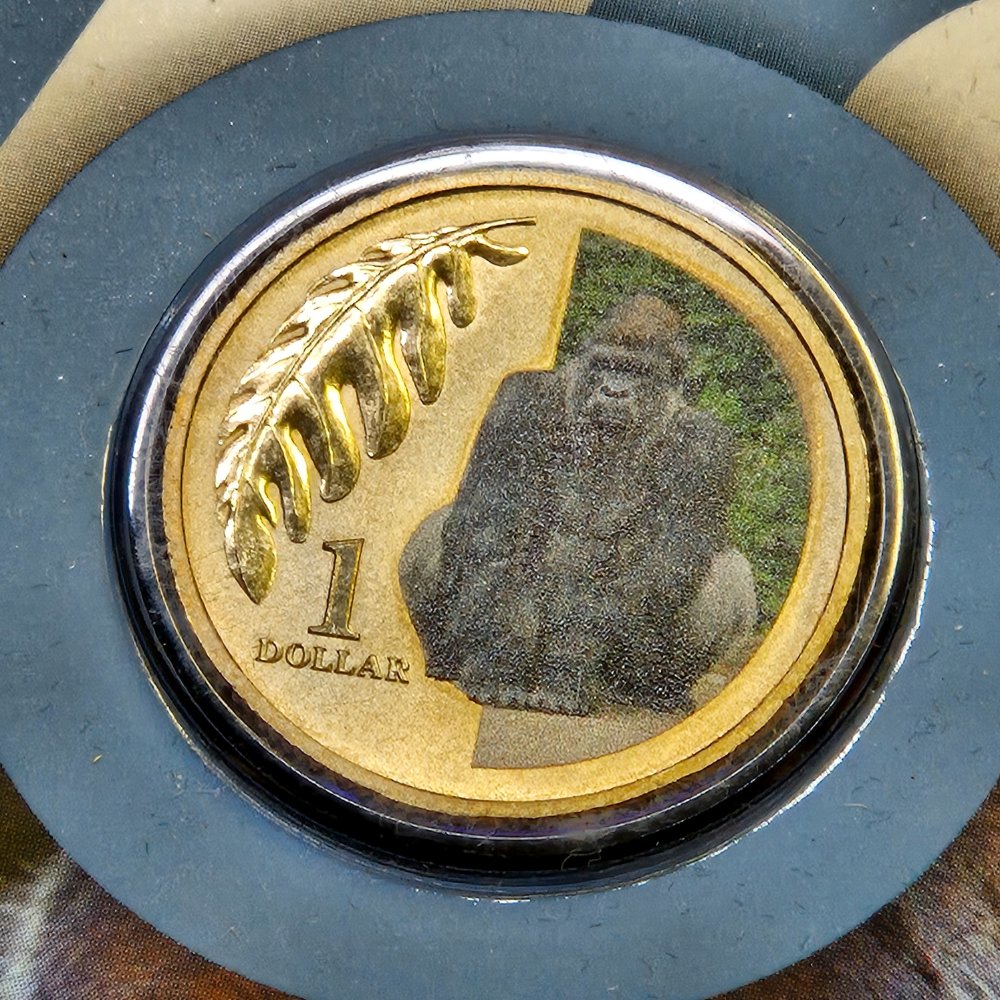 2012 $1 Animals of the Zoo - Western Lowland Gorilla - Coloured Uncirculated Coin