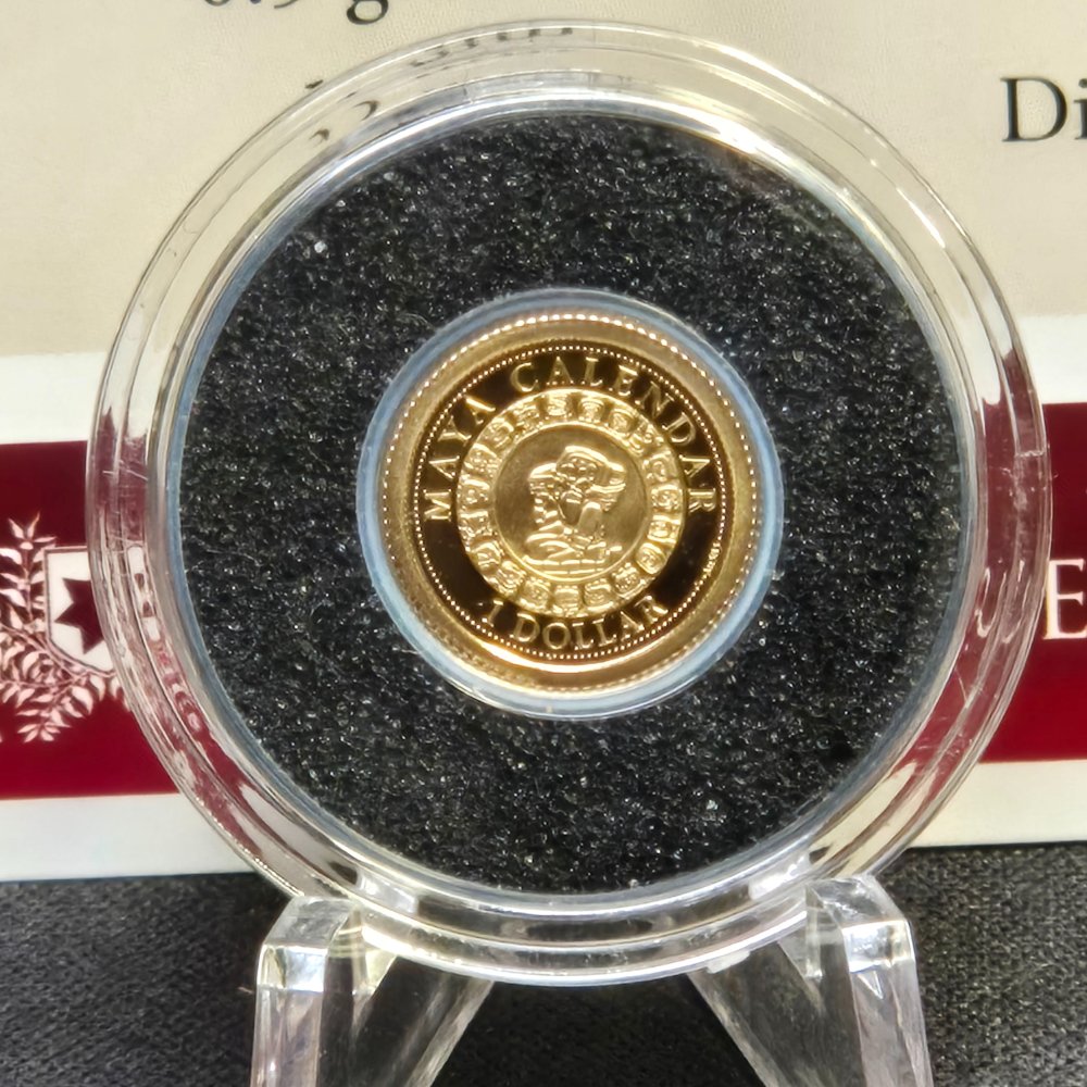 2012 Maya Calendar Gold Proof Coin – 1 Dollar, Macquarie Mint (0.5g .585)