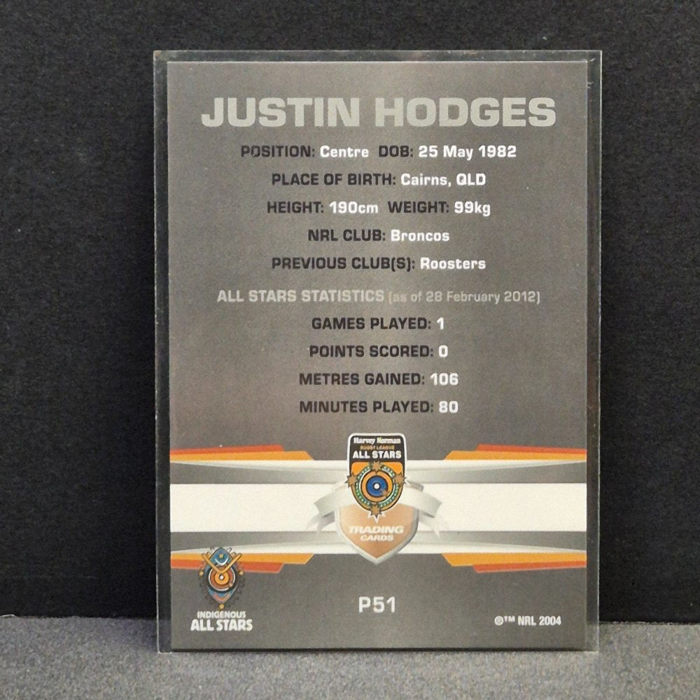 2012 NRL Limited Edition - Parallel - P51 - Justin Hodges