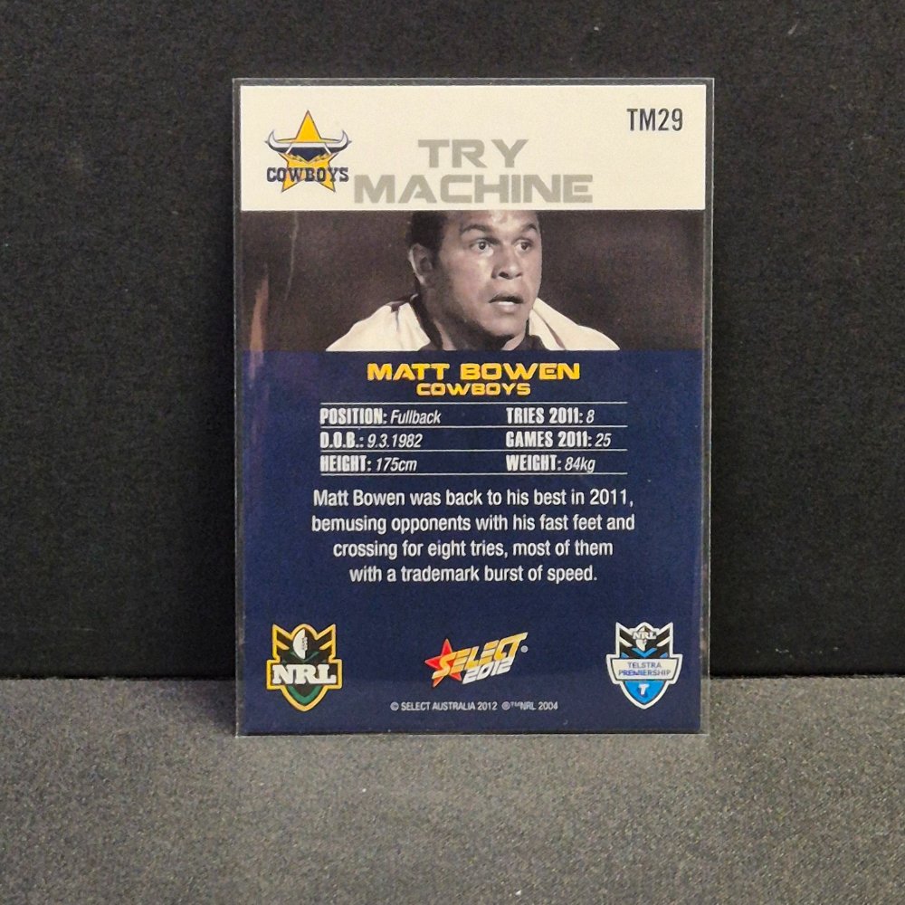 2012 NRL Champions - Try Machine - TM29 - Matt Bowen