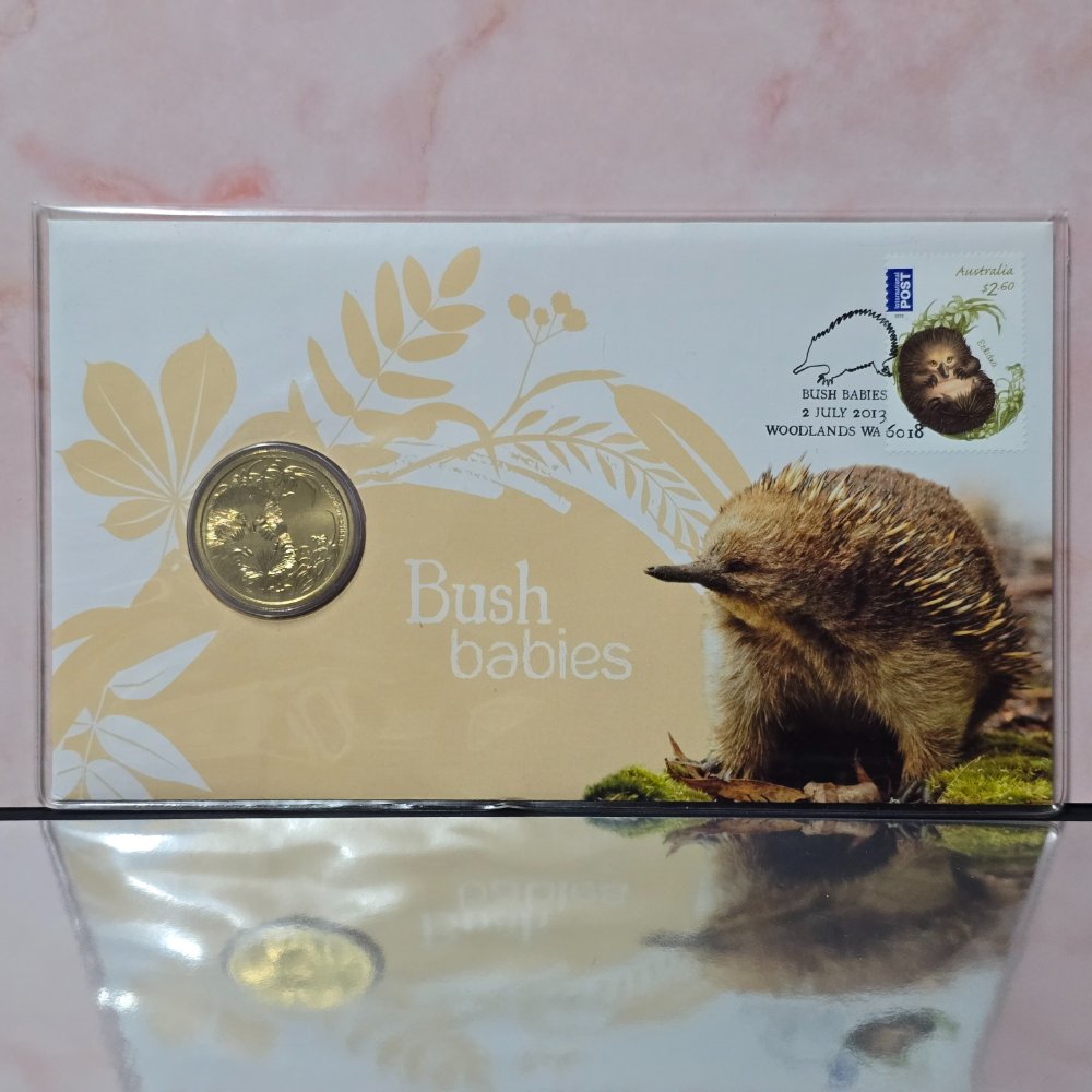 2013 Perth Mint $1 Bush Babies Series II Echidna PNC front