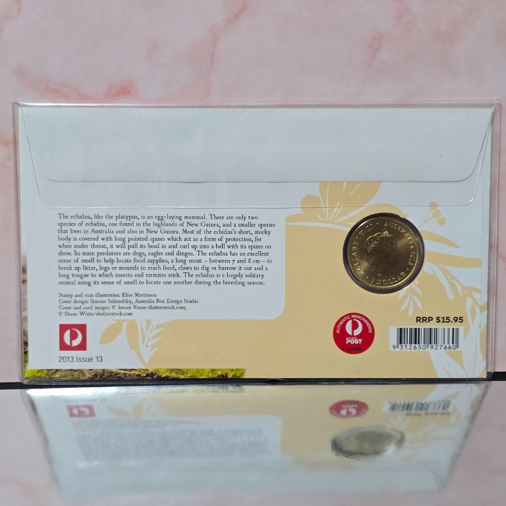 2013 Perth Mint $1 Bush Babies Series II Echidna PNC back