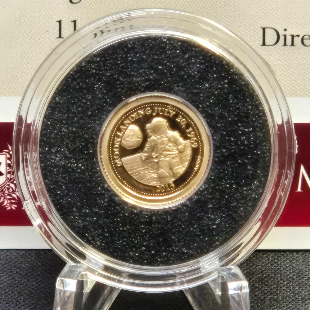 2013 First Moon Landing Gold Proof Coin – 1 Dollar, Macquarie Mint (0.5g .585)