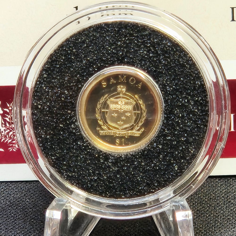 2013 First Moon Landing Gold Proof Coin – 1 Dollar, Macquarie Mint (0.5g .585)