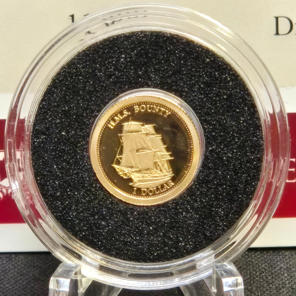 2013 Mutiny of H.M.S Bounty Gold Proof Coin – 1 Dollar, Macquarie Mint (0.5g .585)