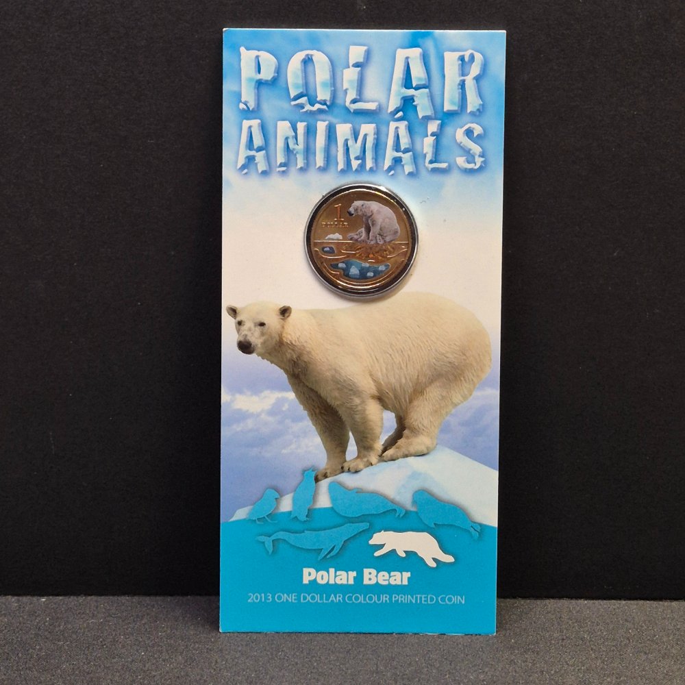 2013 $1 Polar Animals - Polar Bear - Coloured Uncirculated Coin