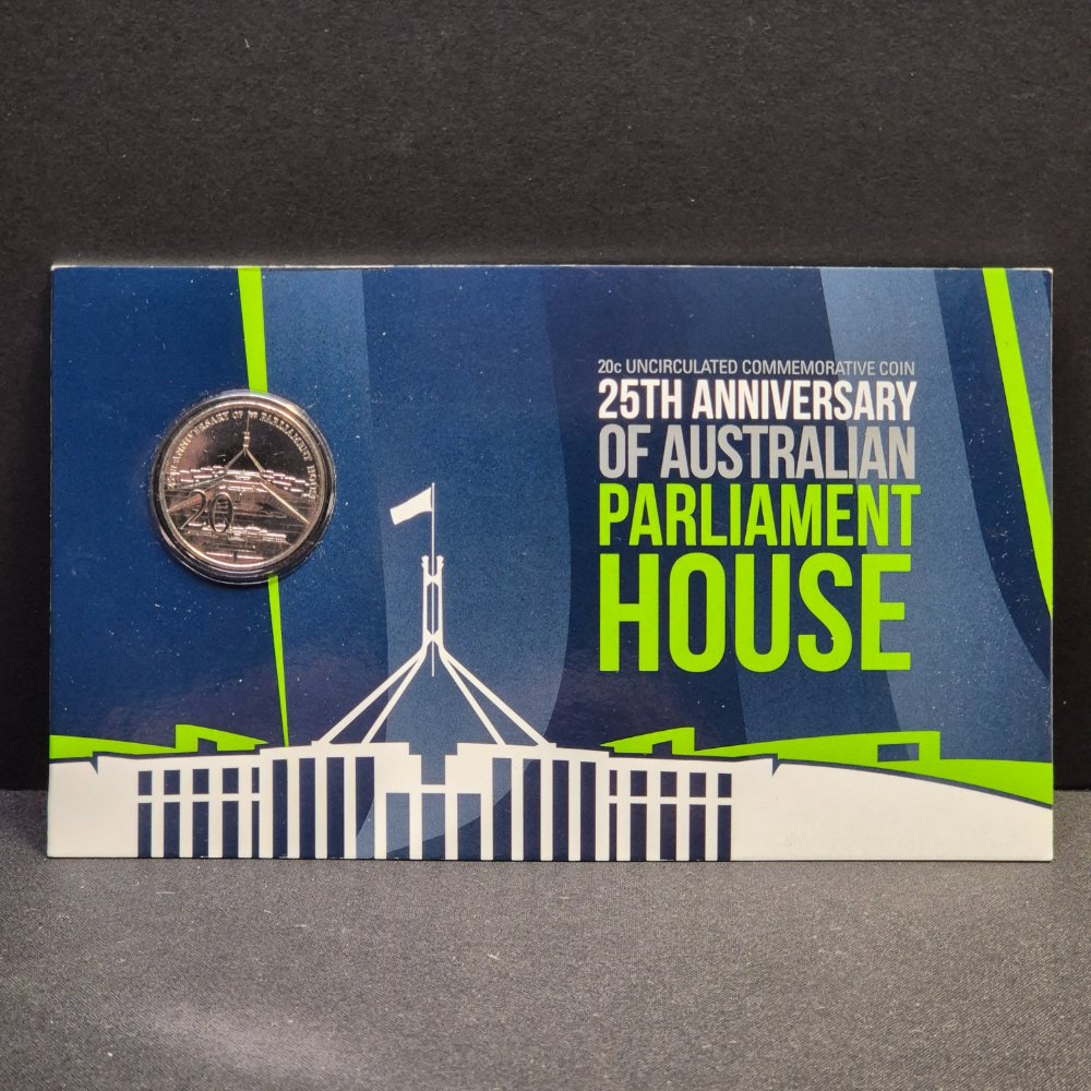 2013 20c 25th Anniversary of Australian Parliament House Carded Coin