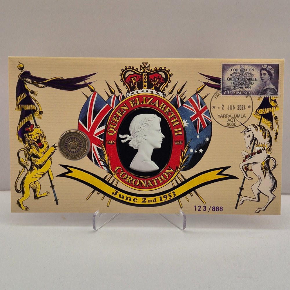 2024 ACBC Coronation PNC with 2013 $2 Purple Coronation Uncirculated Coin