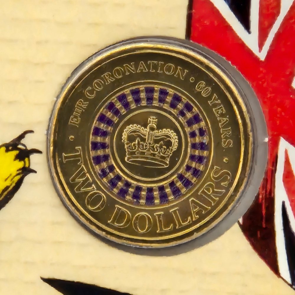 2024 ACBC Coronation PNC with 2013 $2 Purple Coronation Uncirculated Coin