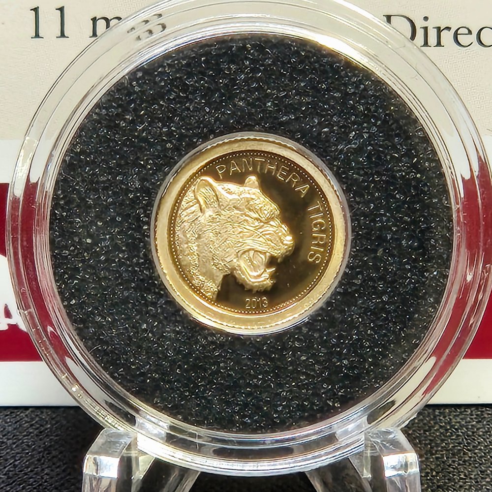 2013 Tiger Gold Proof Coin – 500 Kip, Macquarie Mint (0.5g .585)
