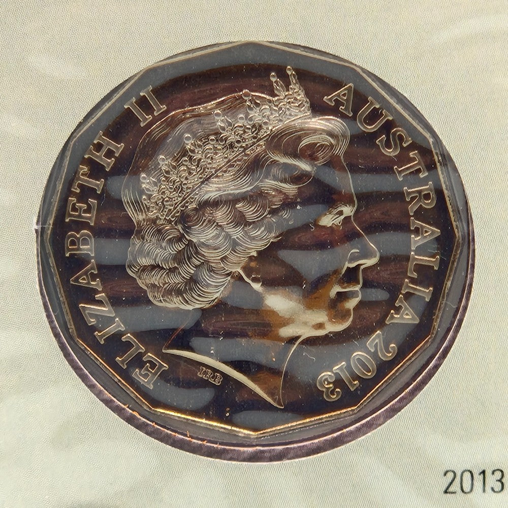 2013 50c Kangaroo and Map PNC