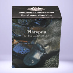 2014 $2 Gold Proof Platypus Half Gram Royal Australian Mint Packaging