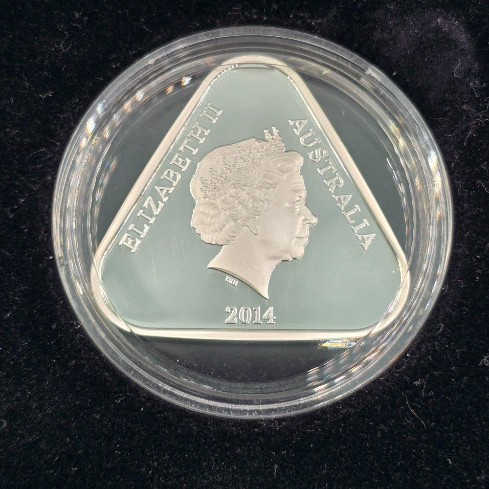 2014 $5 Lest We Forget Triangular Silver Proof Coin