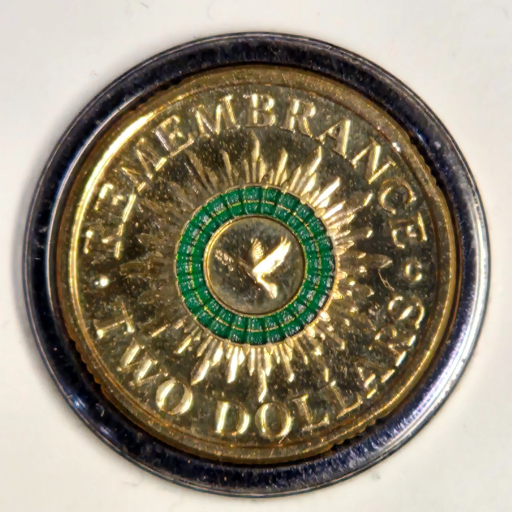 2014 $2 'C' Mintmark Remembrance Day Green Dove Folder