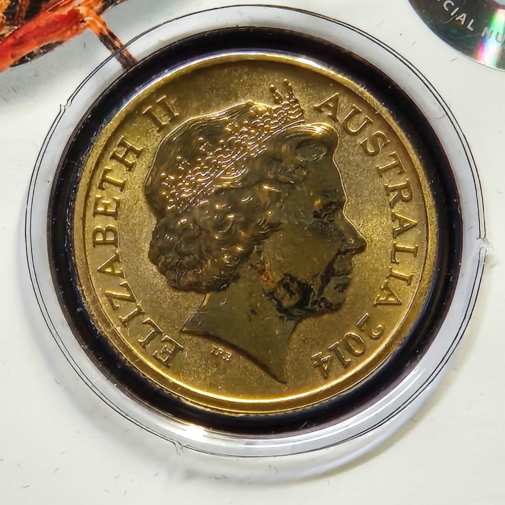 2014 $1 Bright Bugs - Leichhardt's Grasshopper Coloured Uncirculated Coin