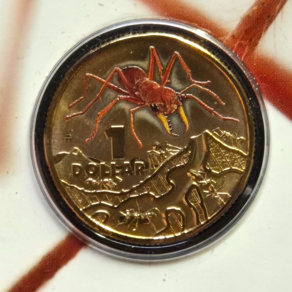 2014 $1 Bright Bugs - Red Bull Ant Coloured Uncirculated Coin