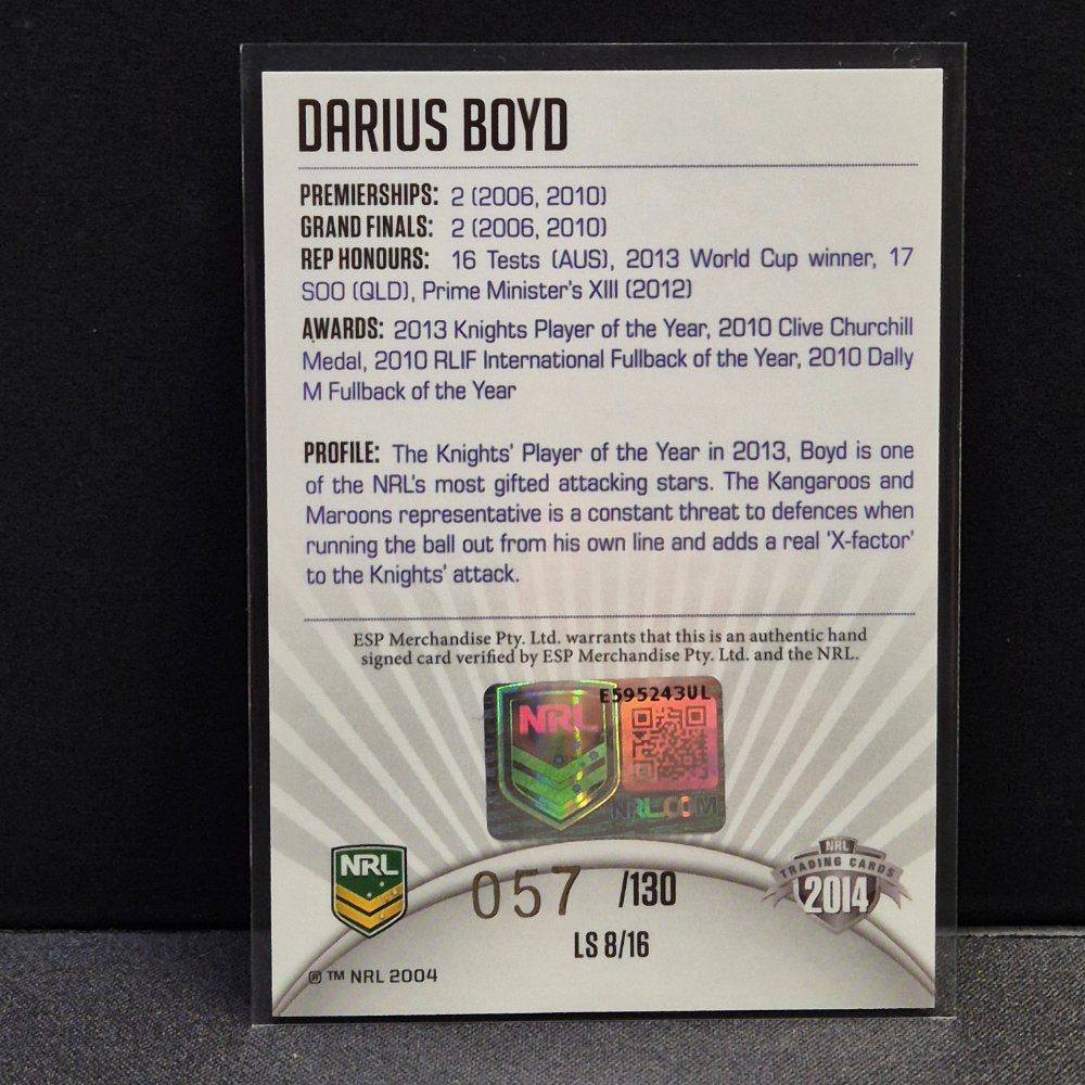 2014 NRL Traders Elite - League Sensations Signature - LS8 - Darius Boyd