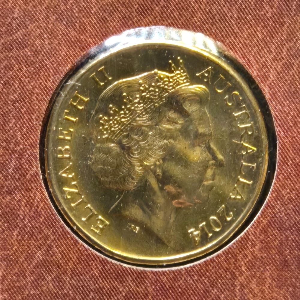 2014 $1 A Voyage to Terra Australis 'C' Mintmark Uncirculated Carded Coin