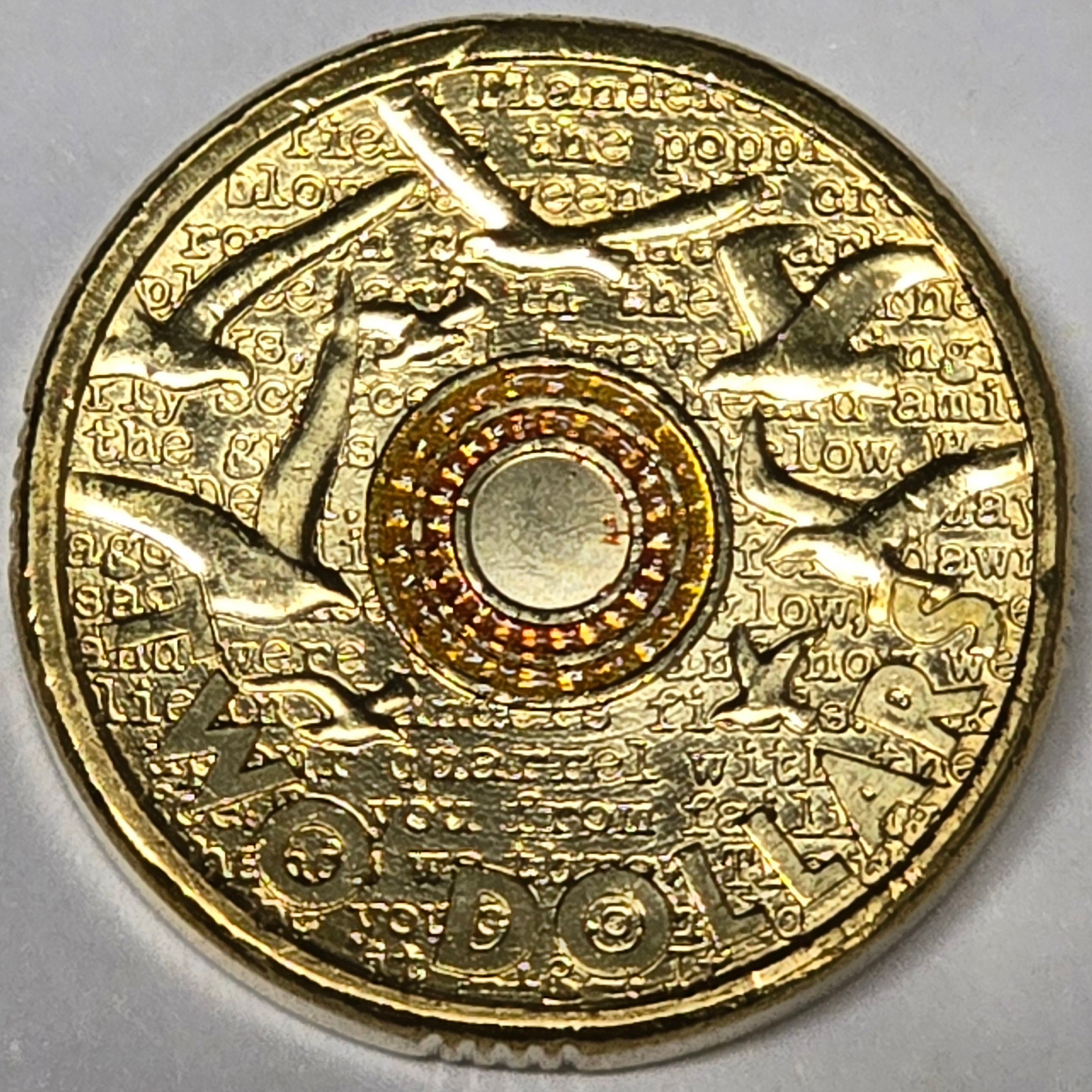 2015 $2 Remembrance Day Flanders Fields single unc coin reverse