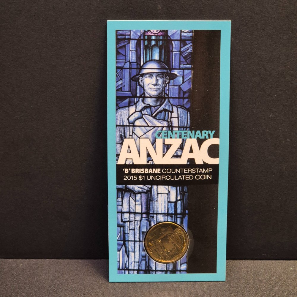 2015 $1 Centenary of Anzac 'B' Counterstamp Carded Coin
