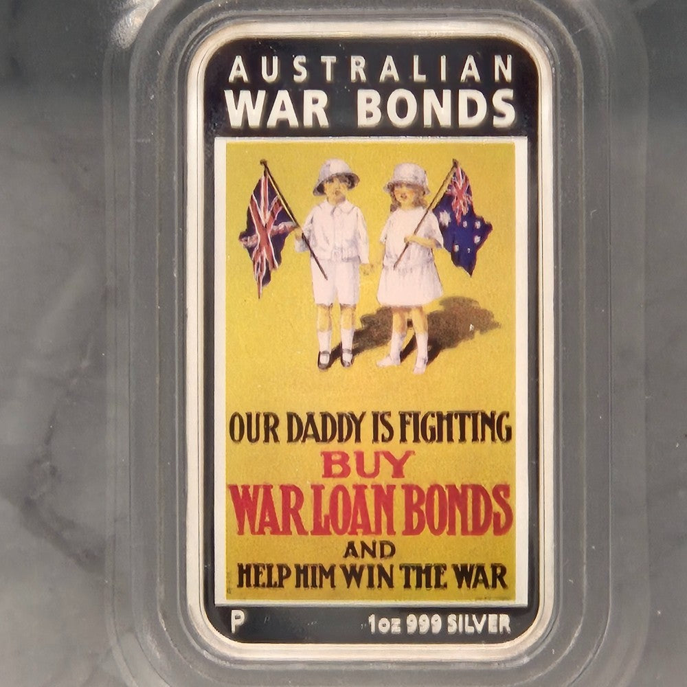 2016 1oz Australian Posters of World War I War Bonds Silver Proof struck by The Perth Mint reverse coin