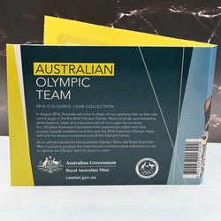 Australian Olympic Team 2016 Coloured $2 Five Coin Collection packaging back of folder