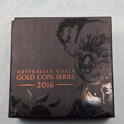 2016 Australian Koala Gold Coin Series by Perth Mint 1/10oz Gold Proof $15 Coin outer box